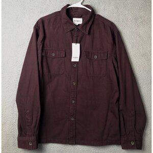 GOODFELLOW and CO Men's Shirt Large Button Down Brown Denim Flannel NWT